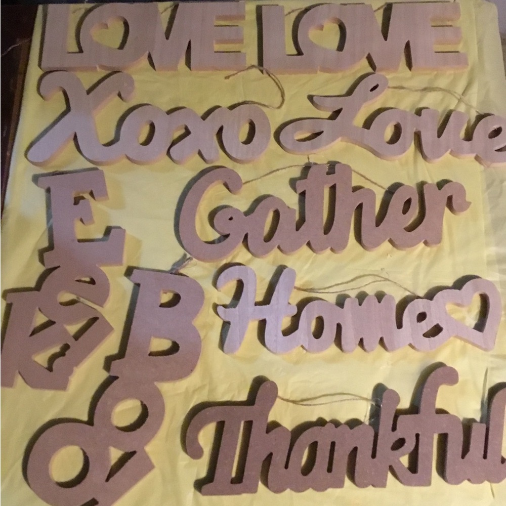 Wooden Word Cutouts in Natural Brown